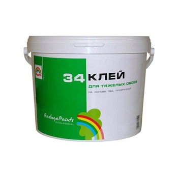 КЛЕЙ 34 для тяжёлых обоев, прозрачный 5 кг