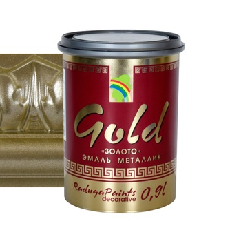 Эмаль РАДУГА 117 декоративная металлик GOLD 0,9 л