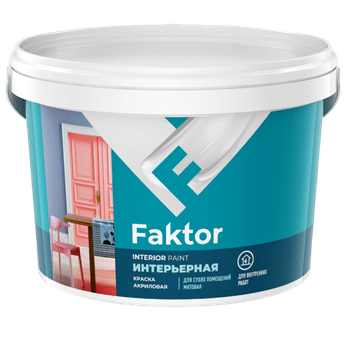 Краска FAKTOR интерьерная белая 13кг (водно-дисперсионная)