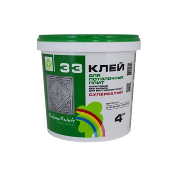 КЛЕЙ 33 для потолочных плит, белый 4 кг