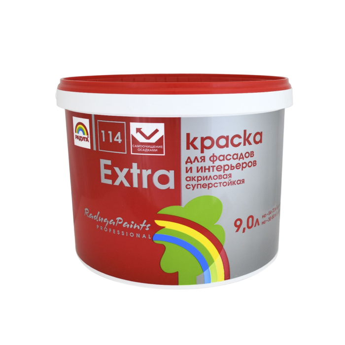 Краска EXTRA интерьерная и фасадная глубокоматовая база А 2,7 л (акриловая) (фото 1)